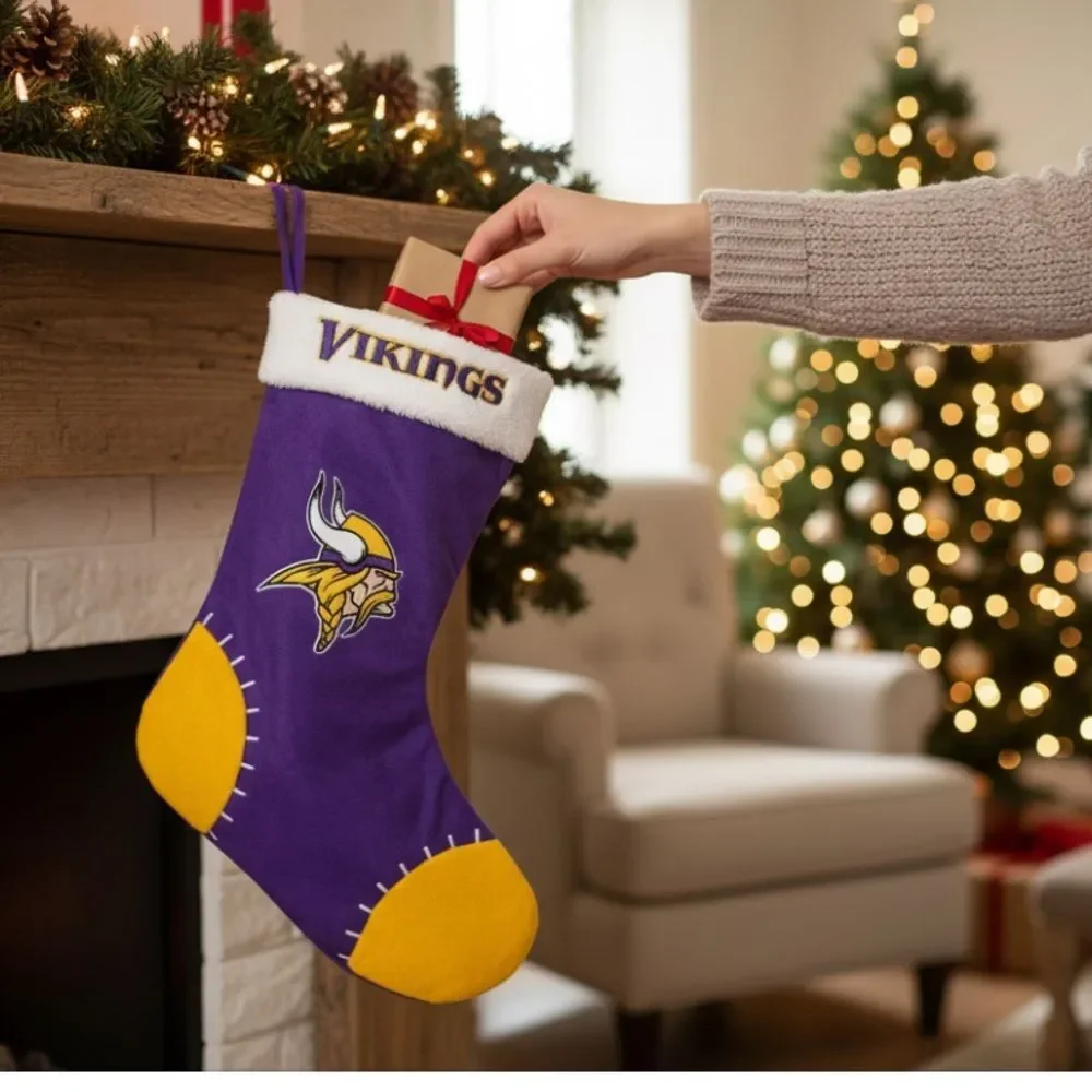 Minnesota Vikings Plush Christmas Stocking | Purple & Gold | Forever NFL